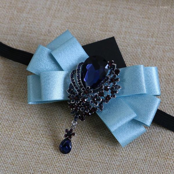 Bow Ties Lüks Erkekler Ofis Düğün Kulübü Gömlek Kravat Kravat Aksesuarları İngiliz Kadınlar Elastik Band Alaşımlı Rhinestone Crystal Bowtie