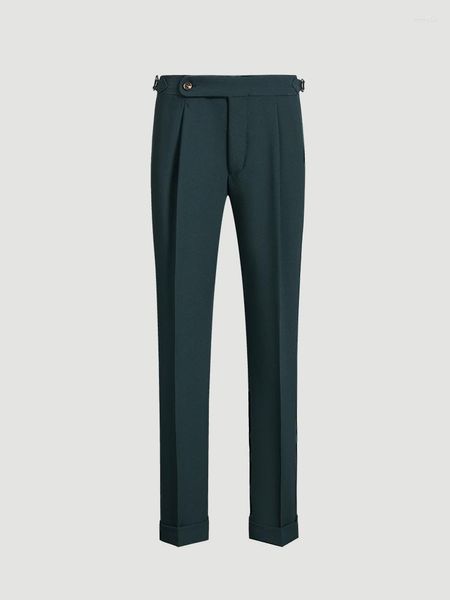Ternos masculinos Coreia Slim Fit Style Men Cone Pant Business Man Wear Fashion 2022 Winter Green Deep Plus Size 36 Casamento nobre calça