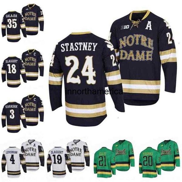 CeoNotre Dame 2022 NCAA Regional Finals Navy Hockey Jersey Landon Slaggert Matt Galajda Jesse Lansdell Max Ellis Leivermann