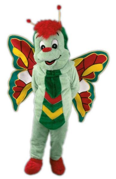 Neue hellgrüne Schmetterling Maskottchen Kostüm Erwachsene Größe Maskottchen Maskottchen Karneval Party Cosply Kostüm Kostüm-Kleidungsanzug