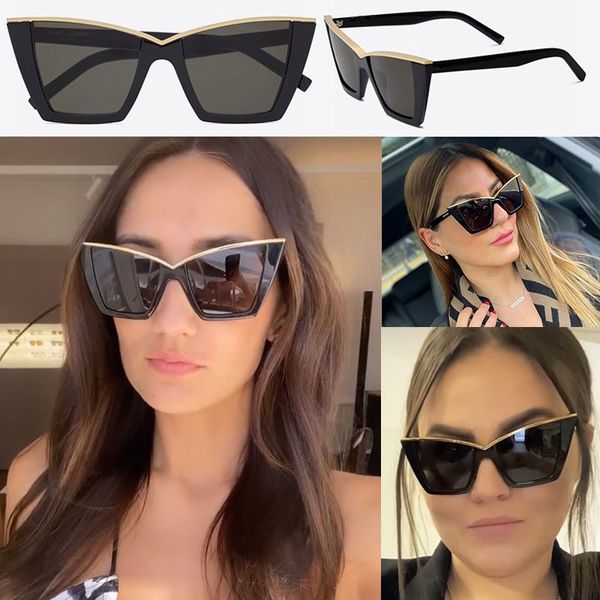 Женские праздничные солнцезащитные очки SL570 дизайнерские очки для вечеринок дамский стиль высококачественный высококачественный модный кошачий глаз Размер 57-17-145 с оригинальной коробкой