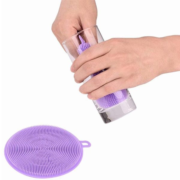 Круглые силиконовые чистящие щетки мягкая промывая подушка для мытья губчатая губчатая чаша для промывки для мытья инструмент для стирки
