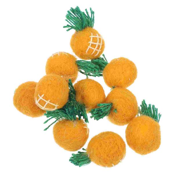 Felt Crafts Decorcraft Ornament Fruit agulha feltro pom pom de abacaxi de pelúcia frutas de abacaxi de abacaxi de pelúcia