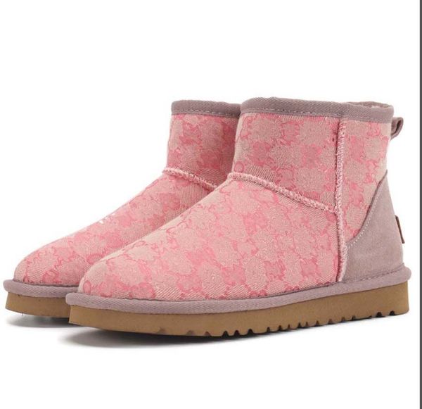 Botas quentes mini bota de neve no tornozelo boots australiano clássico de inverno de pele cheia de peles fofas de cetim de cetim EUA GS Booties de crianças