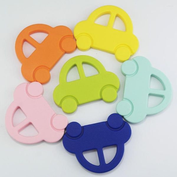 Colares pendentes Sutoyuen Silicone Car Shape Dots Diy Colar Teether BPA Free Montessori Baby Toys Denting 20pcs Misture 9 cores