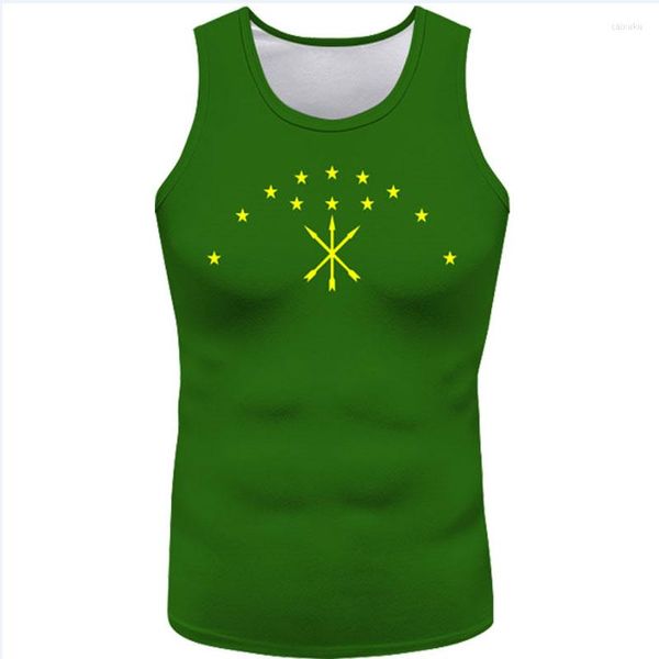 Canottiere da uomo Adygea senza maniche Nome personalizzato gratuito Maykop Enem Vest T-shirStampa Bandiera Parola Russo Russia Rossiya Rossiyskaya Giaginskaya