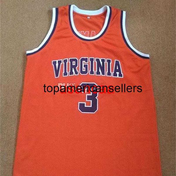 Jeff Lamp # 3 Virginia College Maglia da basket retrò da uomo cucita personalizzata con qualsiasi numero e nome maglie