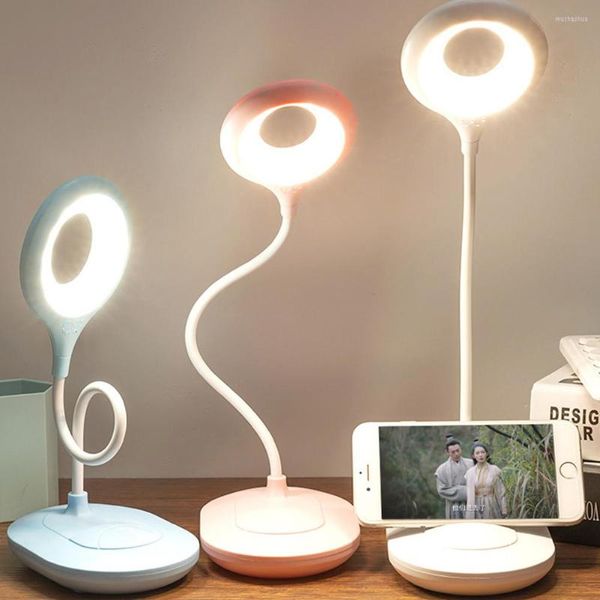 Lampade da tavolo Lampada da lettura da scrivania dimmerabile continua Interruttore tattile girevole pieghevole Lampada a LED Batteria al litio rimovibile Smart