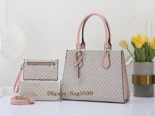 2024 bolsa feminina estilo europeu couro genuíno grandes totes senhoras sacos de mão saco de compras feminino à prova dwaterproof água grande capacidade sac conjunto de 3 incluindo carteiras