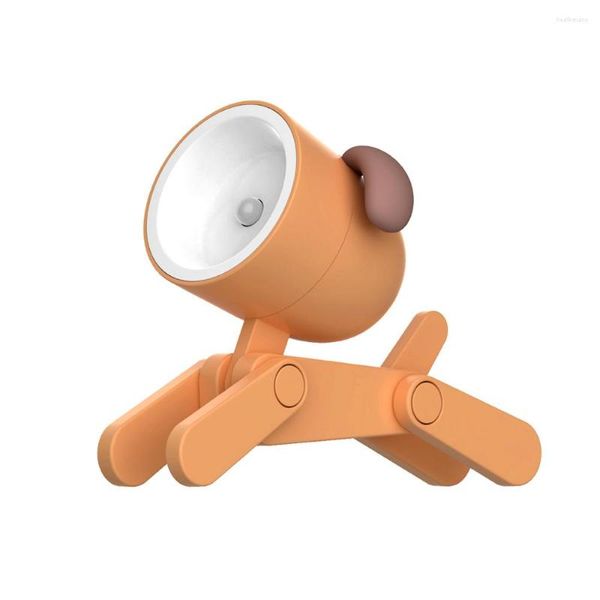 Veilleuses bricolage LED Mini lumière mignon chien pliable lampes de bureau ornement de bureau livre enfants chambre chevet chambre décor vacances cadeaux