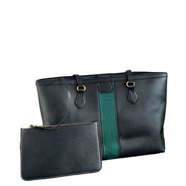 Damen-Einkaufstasche, modische Taschen, Damen-Marken-Geldbörsen, Designer-Luxus-Handtaschen, Damen-Handtasche, Umhängetasche, geprägt, rot-grün gestreift