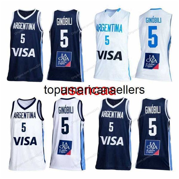 Benutzerdefinierte Gianna Manu Ginobili Argentinien Basketball-Trikot, 3 Farben, Hemdgröße S-4XL, Trikots mit jedem Namen und jeder Nummer