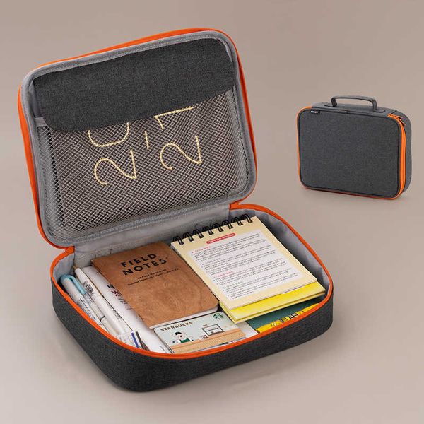 Angoo Fabric Pad Bag Pen Pencil Case Hit Color Storage Pouch Organizer per Set di cancelleria A5 Book Office School A7174