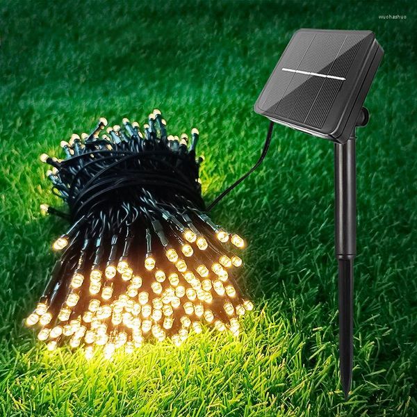 Thrisdar 50M 100M Solar-LED-Lichterkette Girlande 8 Modi Outdoor Garten Terrasse Hinterhof Tor Hof Party Lichter