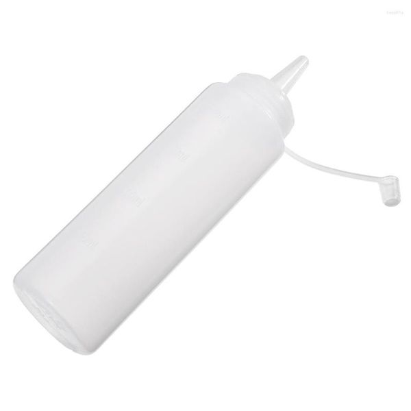 Vorratsflaschen 6 teile/satz Küche Transparent Kunststoff Squeeze Flasche Senf Ketchup Dispenser Rohr 240 ml Sauce Öl Essig