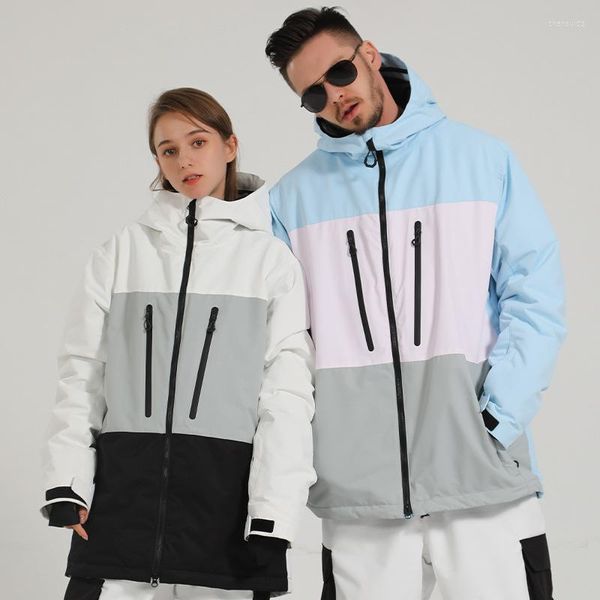 Jackets de esqui Snowboard de inverno Homens homens calorosos à prova d'água de vento quente esportes de snowboard de esportes ao ar livre Splicing Splicing