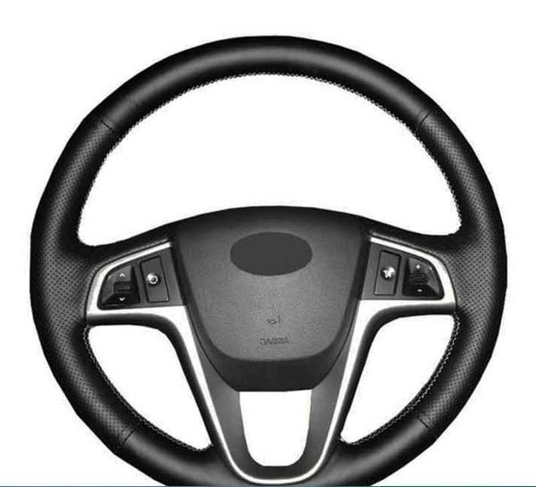 Personalizzato Coprivolante per auto Volante originale Treccia Accessori auto per Hyundai Solaris Verna i20 2008-2012 Accent