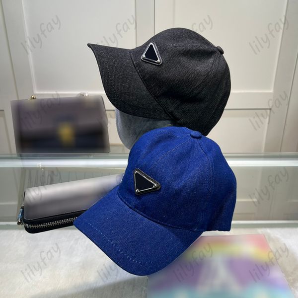 Caps de bola de grife de gabinete de nylon preto de nylon de beisebol de luxo de luxo de metal letras tampa de jeans azul mass casquette feminino esporte p chapéus de primavera