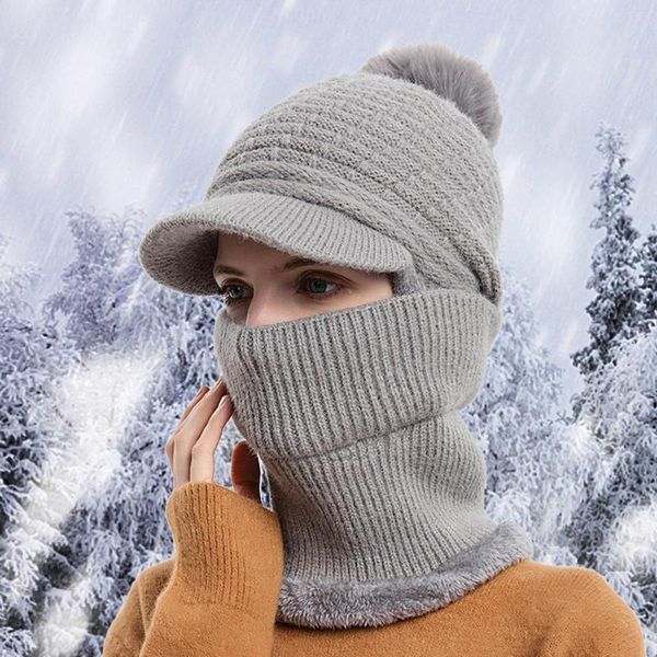 Baskenmütze Winter-Thermomütze mit Brille, kalte Mütze für Herren, Jagdmützen, Damen, lässiger Strick, warmer Wollschal