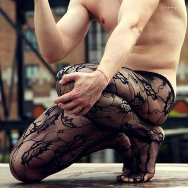 Männer Socken Exotische Mann Strumpfhosen Strumpfhosen Mesh Strumpfhosen Männliche Body Stocking Guy Unterwäsche Sexy Dessous Schwarz Strumpfhose Drop