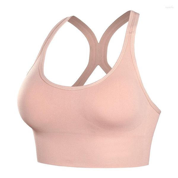 Completo da yoga tinta unita moda sexy sport reggiseno senza fili fitness atletica palestra corsa sport intimo allenamento canotta