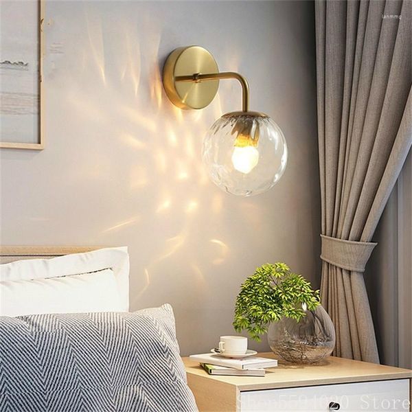 Wandleuchte, nordisches goldenes Licht, amerikanisches Luxus-Schlafzimmer, Nachttischbeleuchtung, Wohnzimmer, Glas, Badezimmer, Spiegelleuchte