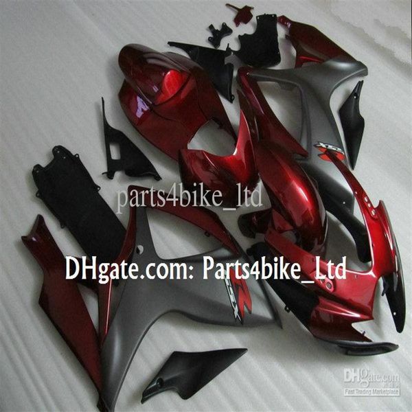 kit carenatura grigio opaco rosso per 2006 2007 SUZUKI GSXR 600 750 K6 GSXR600 GSXR750 06 07 gsx r600332d