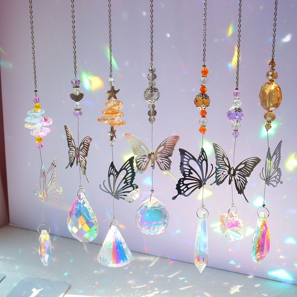 Crystal Windchimes Солнечный свет ловят подвесные подвесные световые украшения