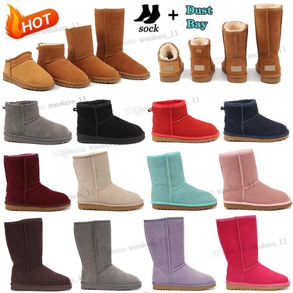 Australien Australian Classic Warm Boots Damen Mini Half Snow Boot USA GS 585401 Winter Vollfell Flauschig pelzig Satin Stiefeletten Booties Wggs Hausschuhe US4-12 Wgg