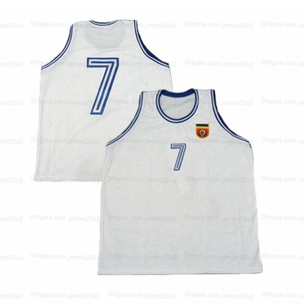 Toni Kukoc #7 personalizzato Mens di basket Mens Ed White Qualsiasi nome Numero Maglie dimensioni S-4xl