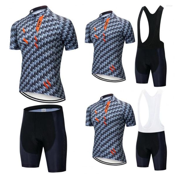 Racing Define Bicycle Short Sleeve Conjunto de manga respirável Absorção de suor Flax Jerseys Road Shirts Kit Jersey para homens