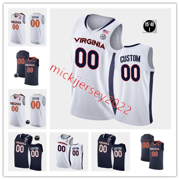 Maglia da basket per uomo giovanile cucita su misura Virginia Cavaliers 3 Jeff Lamp 14 Buzzy Wilkinson 15 Malcolm Brogdon 20 Bryant Stith 50 Ralph Sampson Maglie