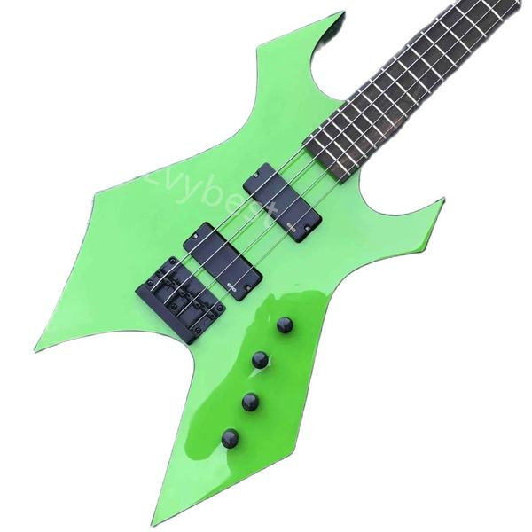 Chitarra elettrica Strumento musicale Lvybest Custom Forma irregolare Corpo Bc Rch Style Chitarra elettrica in colore verde Accetta chitarra basso OEM Order