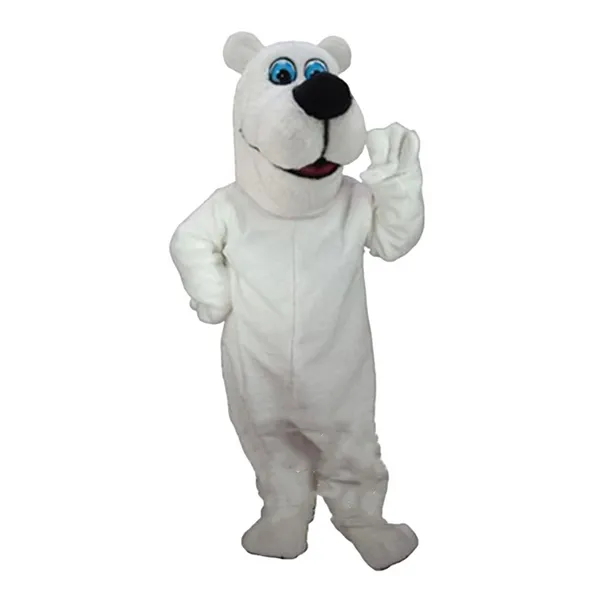 Costume da mascotte dell'orso polare del cartone animato Panda bianco copricapo del pupazzo Anime personaggio abbigliamento vestito operato da parata di Halloween