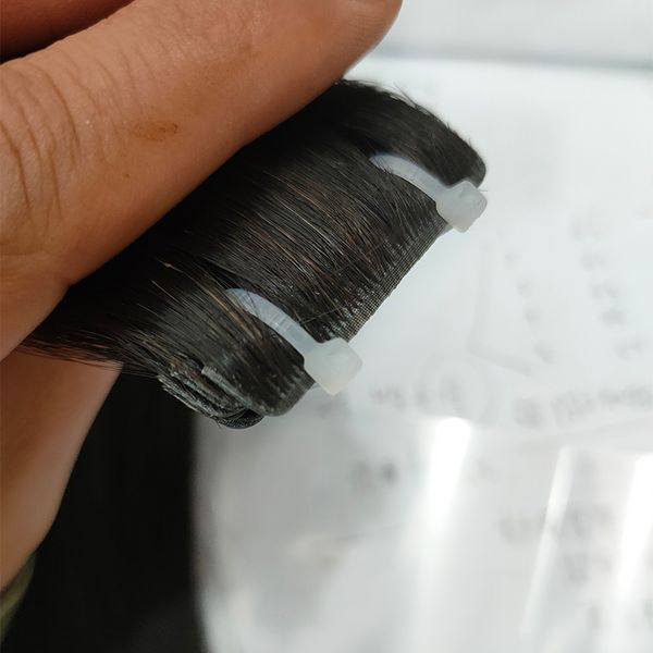 Neuankömmling Echthaar-Clip-In-Extensions, Hauteinschlag, nahtlos, unsichtbares Band, Remy-Haar, 100 g, natürliche Farbe, 18 20 22 24 Zoll