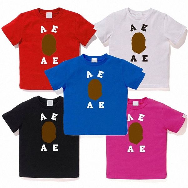 Çocuk T-Shirt Tasarımcı Gençlik Tişörtleri Yan Çift Taraflı Kamuflaj Köpekbalığı Tshirts Giysileri Renkli Çocuklar Bebek Printt-Shirt Kaju Aydınlık Pamuk U49H#