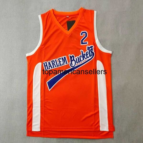 Maglia da basket da uomo Kyrie Irving # 2 Uncle Drew Harlem Buckets Jersey cucita