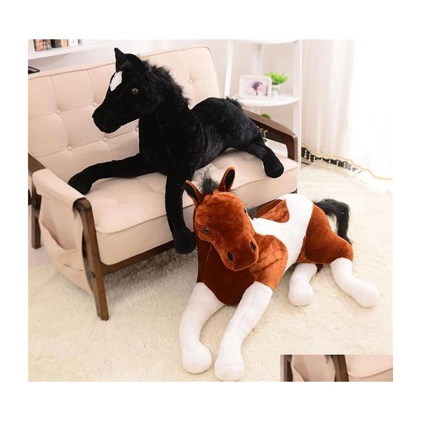 Animali di peluche farciti Simation Animal 70X40Cm Cavallo giocattolo Bambola incline per regalo di compleanno Lj201126 Drop Delivery Giocattoli Regali Dhlnw