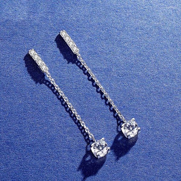 Серьги из свинья идеальная срезка 0,3/0,5CT F цвет Moissanite Drop 925 Серебряный серебряный проход Тест алмаза для женщин