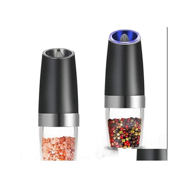 Mills Matic Electric Pepper Grinder Светодиодная светодиодная соль бутылка для шлифования кухня приправа для приправы hy100q Доставка доставки домой сад Din Ot582