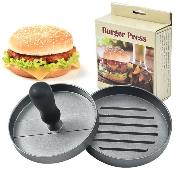 Hamburger Patty Press Maker Stampo Strumenti Metallo Pressofuso Alluminio 1/4 lb 4,5 pollici 100 Carte antiaderenti