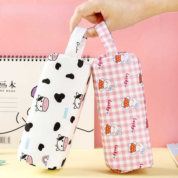 Simpatico cartone animato astuccio coreano adorabile animale Bunyy orso gatto modello borsa ad alta capacità studente di stoccaggio di cancelleria