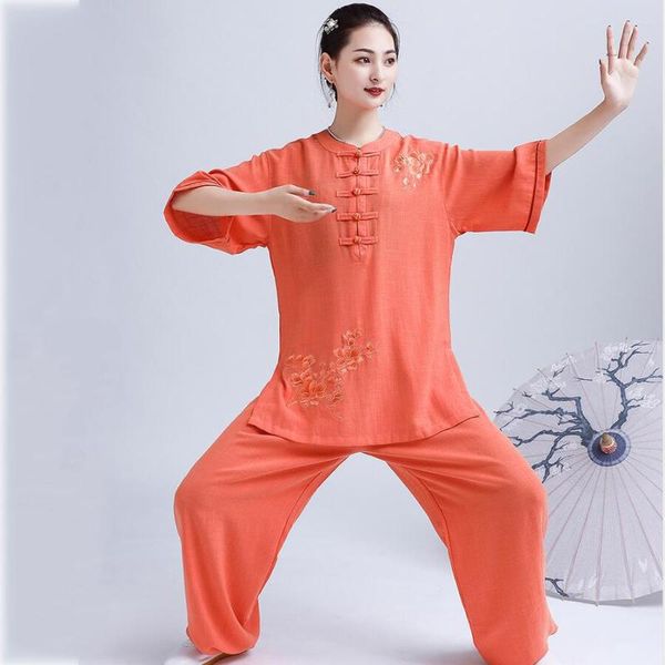 Roupas étnicas mulheres taiji conjuntos de tang terno uniforme artes marciais tai chi ternos de vestuário show clássico show