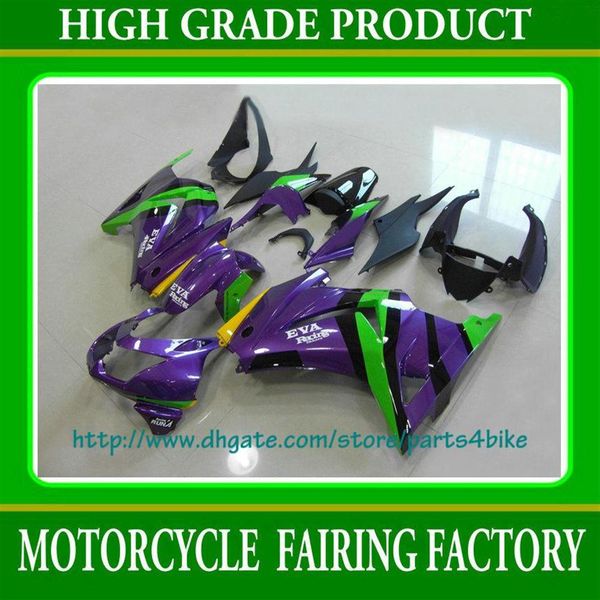 Purple Green Racing Fairing Kit Kawasaki Ninja 250R EX 250 2008 2009 2011 2011 EX250 08 09 10 11 RX1230C