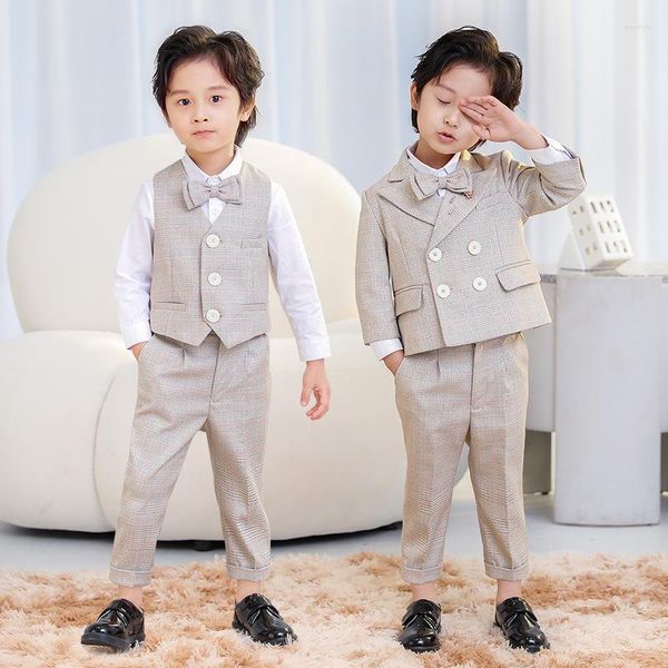 Conjuntos de roupas nascidos meninos de meninos de 1 ano de aniversário príncipe calças de colete infantil vestido de pogrante crianças figurino de festas de apresentação de casamento