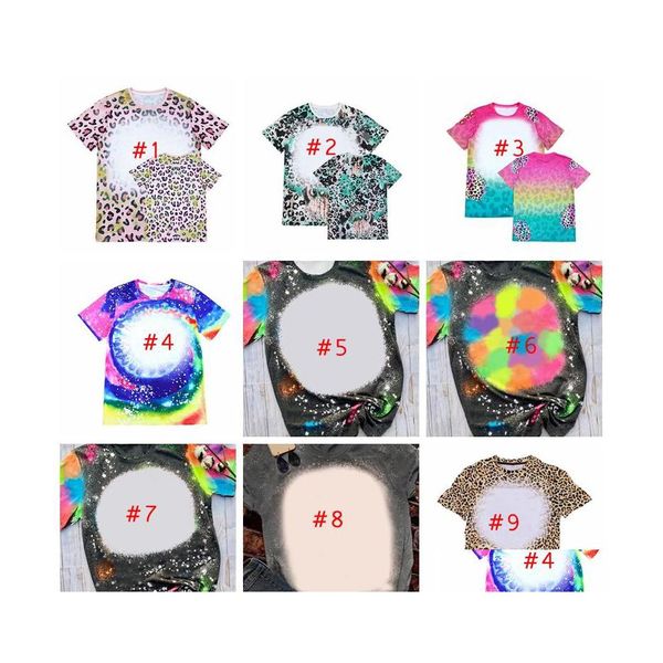 Andere festliche Partyzubehör, Leopardenmuster, Sublimation, gebleichte Hemden, Wärmeübertragung, leeres Bleichhemd, Polyester-T-Shirts, US-Männer, W Otw5V