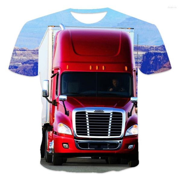 Magliette da uomo Truck Stampa 3D T-shirt oversize a maniche corte Camicia con scollo alla moda Street Hip-hop Arrivi nel 2022