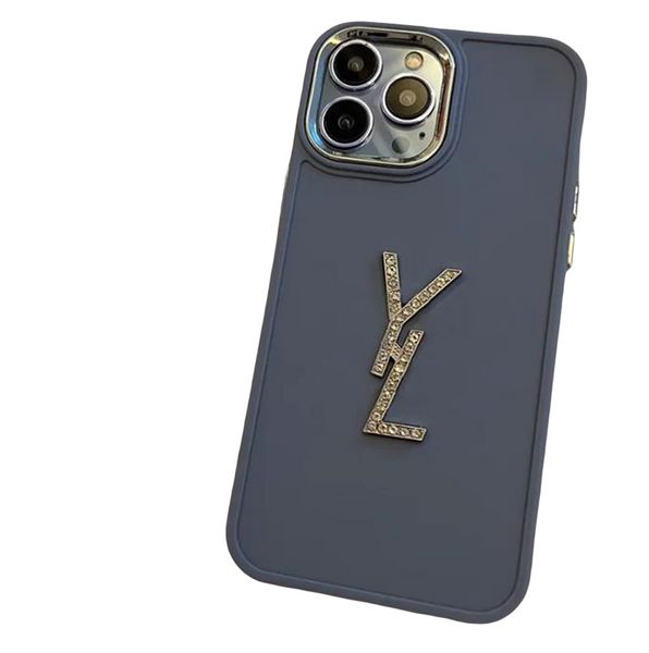 Luxus-Handyhüllen, Designer-Silber-Diamant-Buchstaben-Hülle für iPhone 14 Pro Max Plus 13 12 11, modische rosa blaue Handyhülle