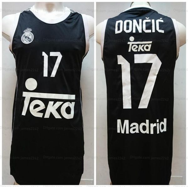 Custom Retro 2014-2015 Luka Doncic #17 Basketball Jersey Men's Ed Black Qualsiasi nome Nome Numero Dimensione S-4XL