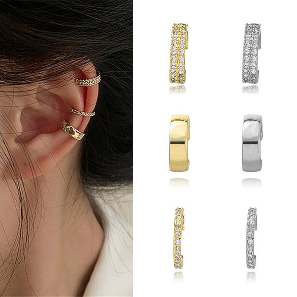 Orecchini a clip per orecchio non piercing con strass color oro per orecchini da donna